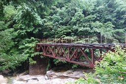 大桑村　阿寺森林鉄道　大石の橋の写真
